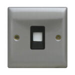 Telephone Socket RJ-11 Brushed Stainless Steel