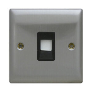 Telephone Socket RJ-11 Brushed Stainless Steel