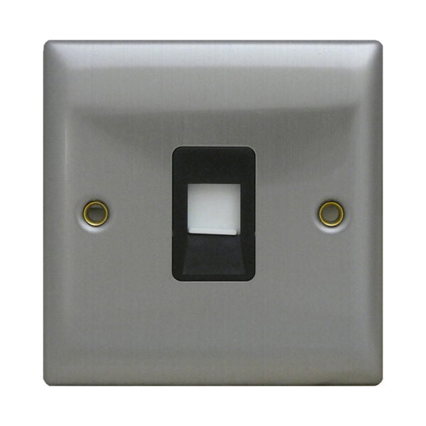 Telephone Socket RJ-11 Brushed Stainless Steel