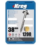 Kreg Pocket-Hole Screws 38 mm, Zinc Coated, Maxi-Loc, Coarse Thread, 1200 piece