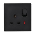 Single Switch Socket KX3 Matt Black
