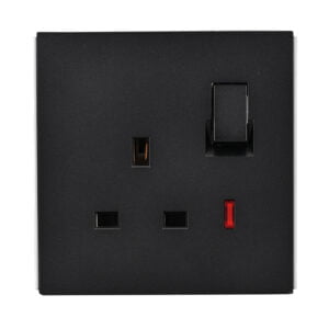 Single Switch Socket KX3 Matt Black