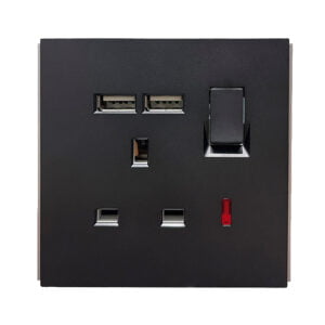 Single Switch Socket w/USB KX3 Matt Black