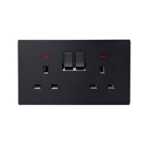 Twin Switch Socket KX3 Matt Black