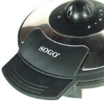 Sogo Round Brushed Stainless Steel Waffle Maker - Image 2