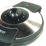 Sogo Round Brushed Stainless Steel Waffle Maker - Image 3