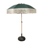 Beach umbrella 2m round with tassels