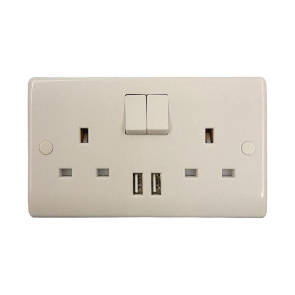 Twin Switch Socket w/USB B1