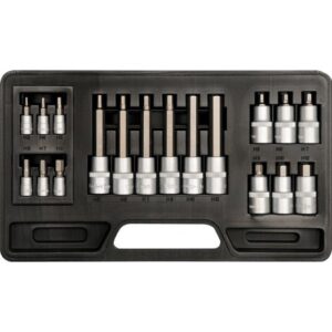 Bit socket set, 18pcs: hex 3-12 mm - YT-7752